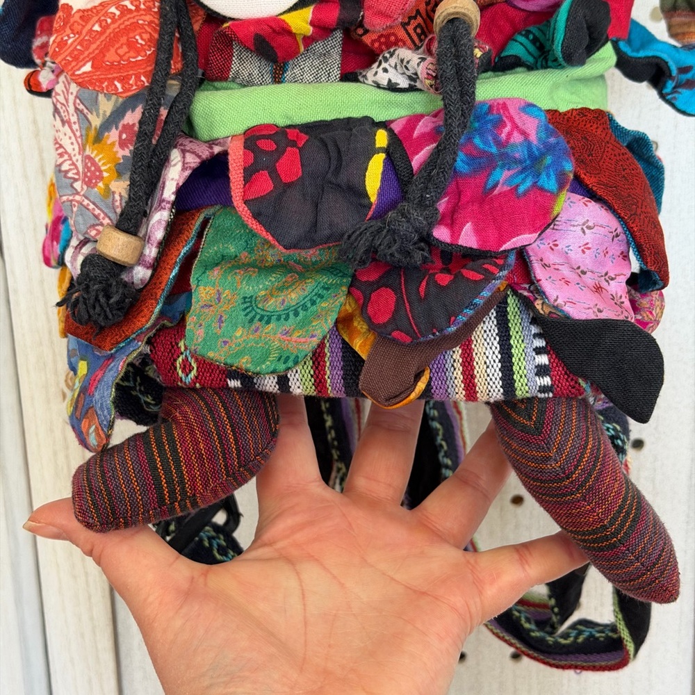 Handcrafted Multicolor Patchwork Owl Backpack - Women's Boho Backpack - Picture 5 of 7